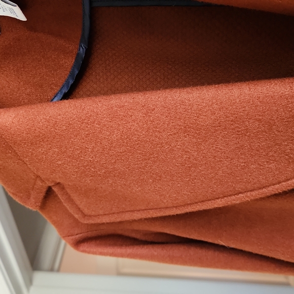 Topshop Carly Rust Orange brown coat petite 2 - Picture 8 of 10